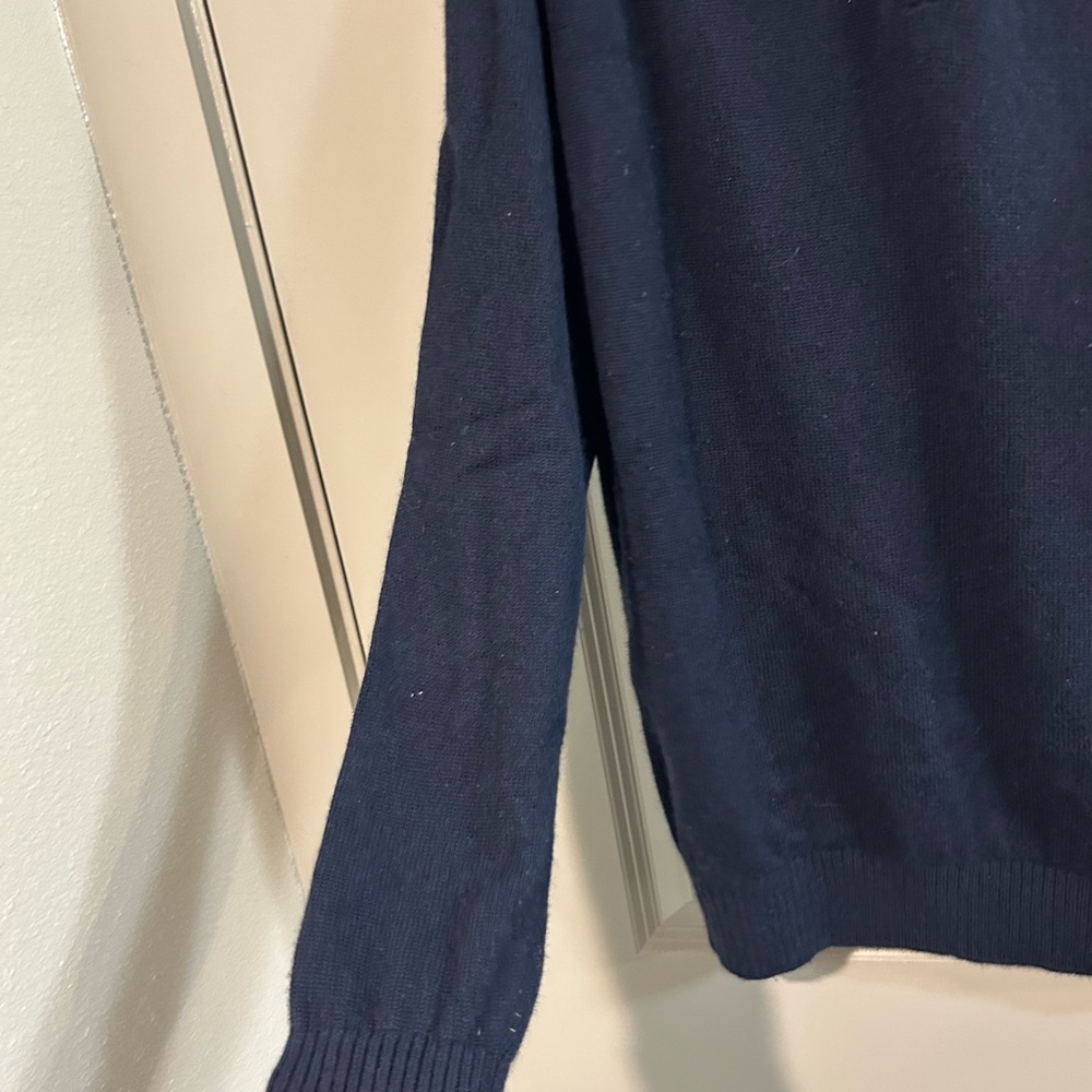 Sid Mashburn Navy Zip-Front Wool Sweater - Picture 4 of 6